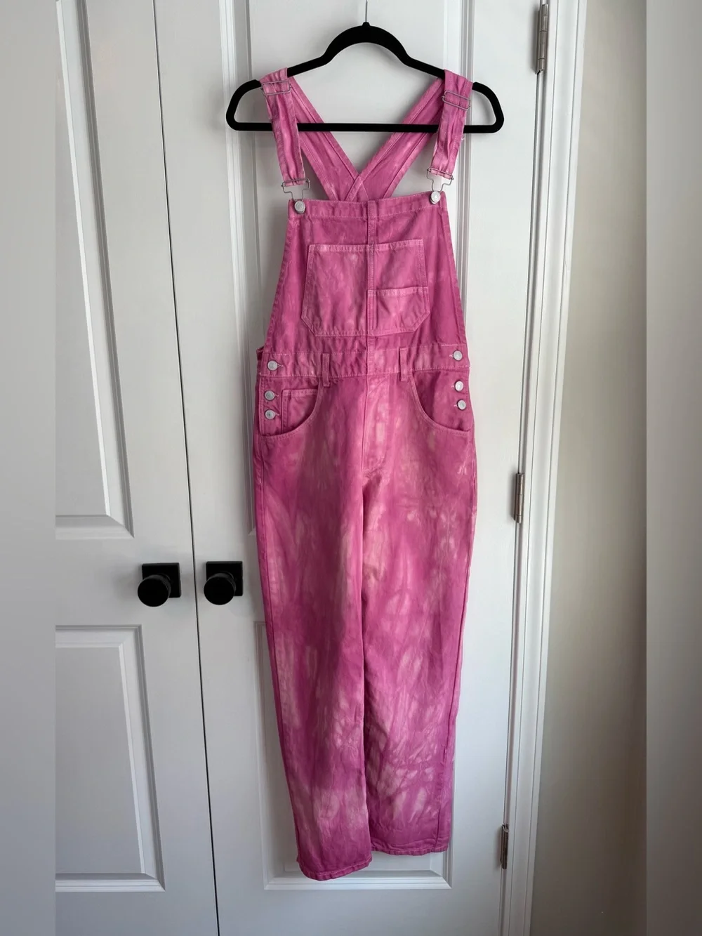 Free People We The Free Women’s Ziggy Denim Overall Straight Leg Electric Pick S - Picture 1 of 12